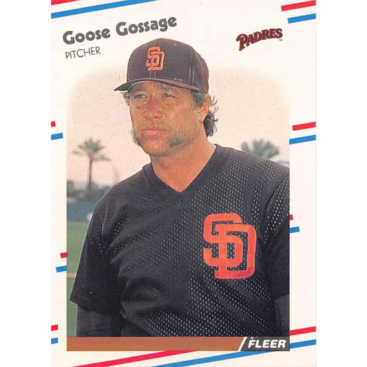 1988 Fleer #583 Goose Gossage EX Excellent San Diego Padres Baseball Card  Image 1