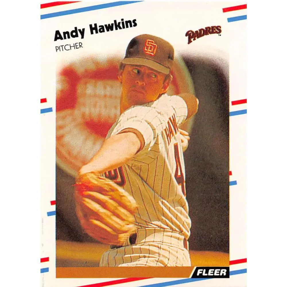 1988 Fleer #586 Andy Hawkins EX Excellent San Diego Padres Baseball Card  Image 1