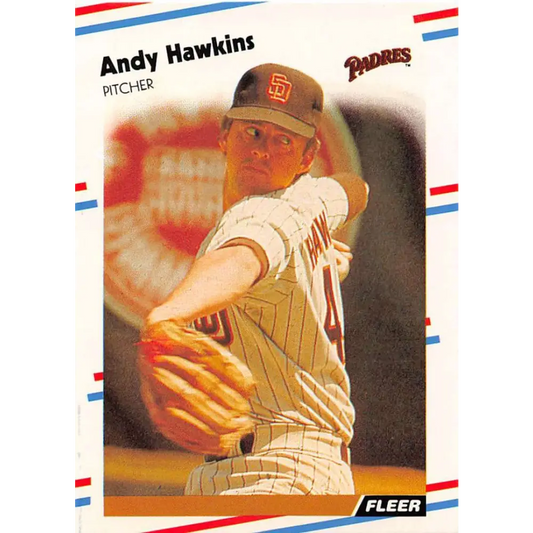 1988 Fleer #586 Andy Hawkins EX Excellent San Diego Padres Baseball Card  Image 1