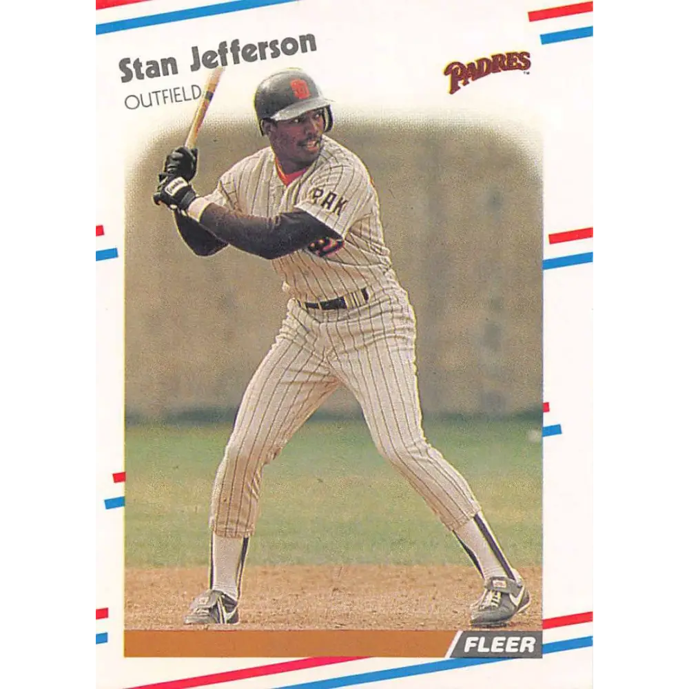 1988 Fleer #587 Stan Jefferson EX Excellent San Diego Padres Baseball Card  Image 1