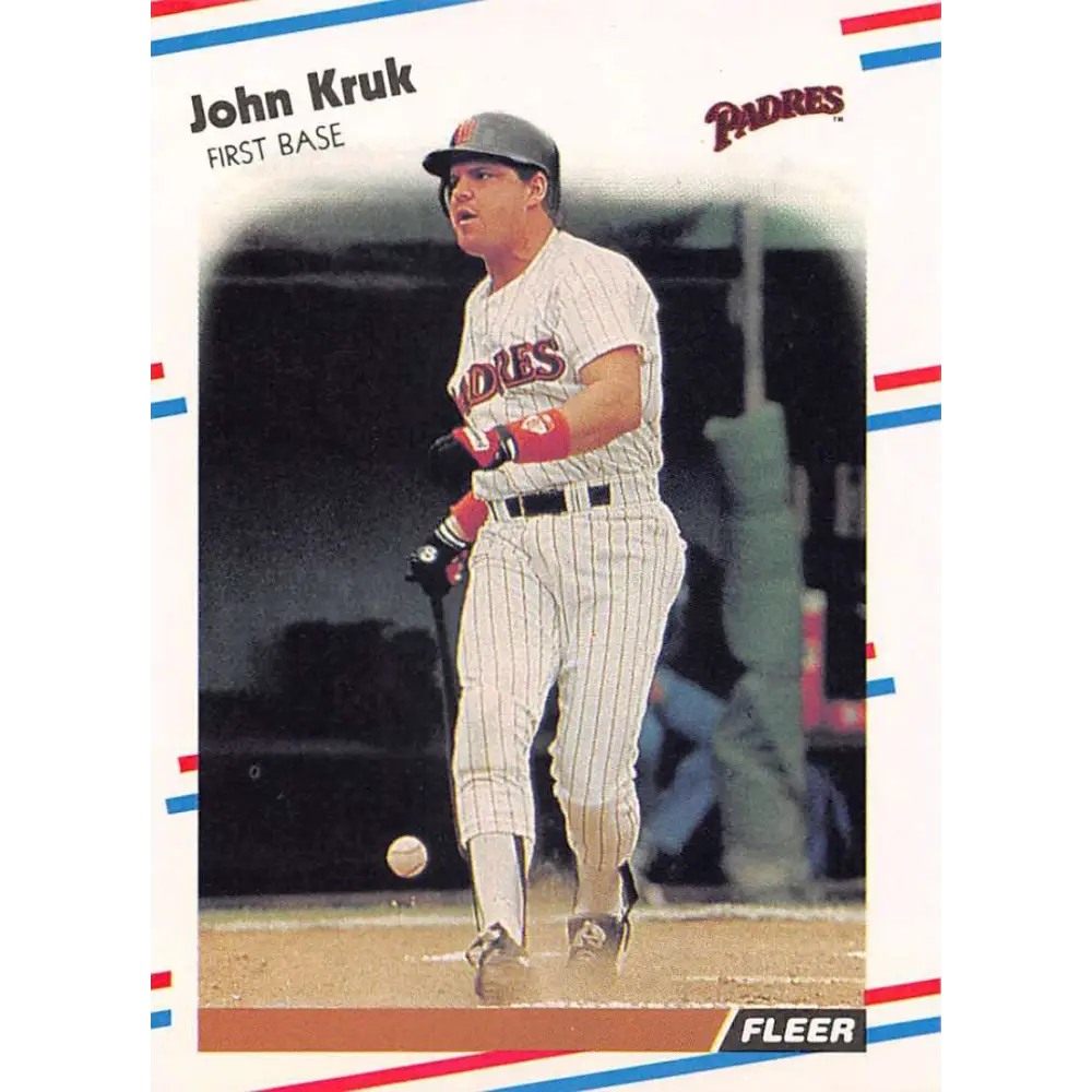 1988 Fleer #589 John Kruk EX Excellent San Diego Padres Baseball Card  Image 1