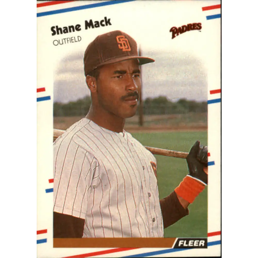 1988 Fleer #590 Shane Mack EX Excellent San Diego Padres Baseball Card  Image 1