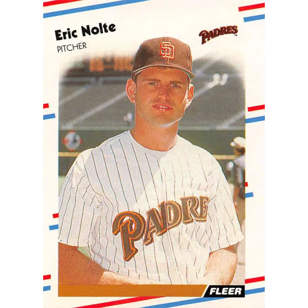 1988 Fleer #593 Eric Nolte EX Excellent RC Rookie San Diego Padres Baseball Card  Image 1