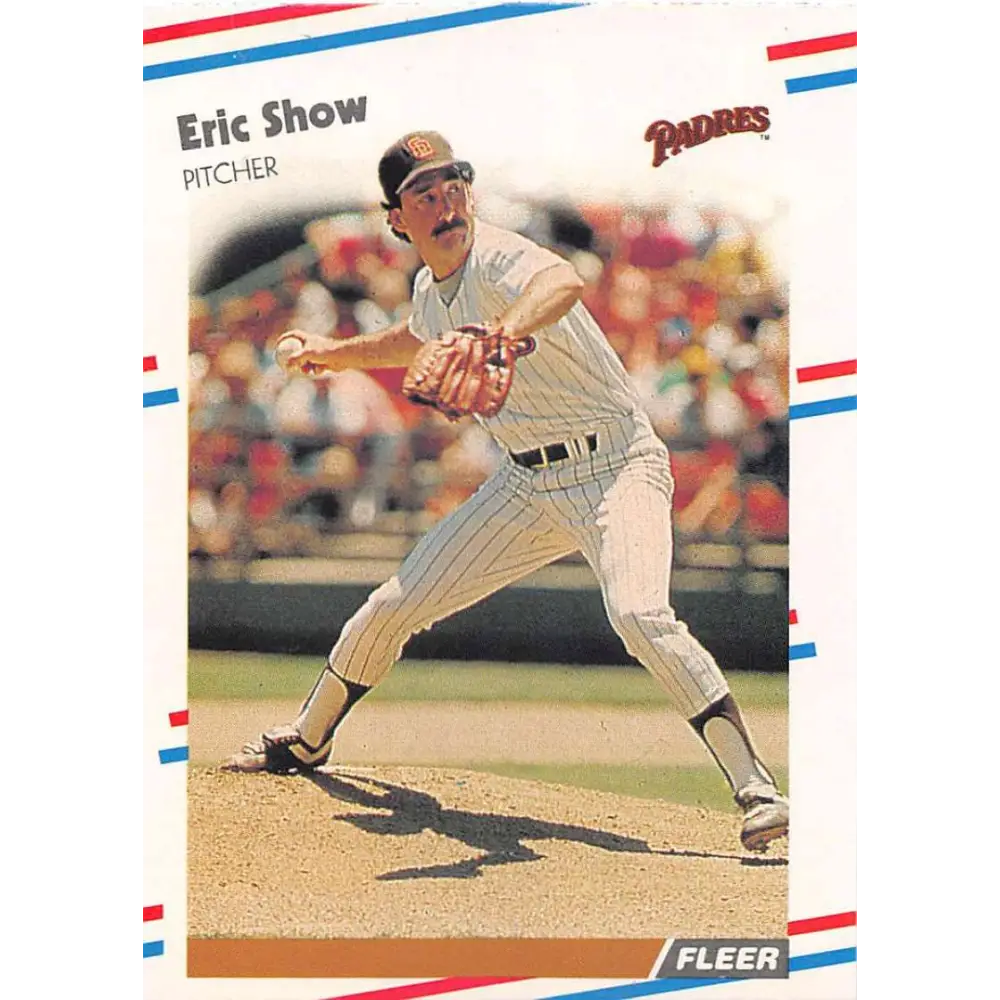 1988 Fleer #597 Eric Show EX Excellent San Diego Padres Baseball Card  Image 1