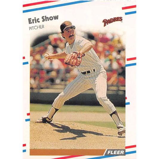 1988 Fleer #597 Eric Show EX Excellent San Diego Padres Baseball Card  Image 1
