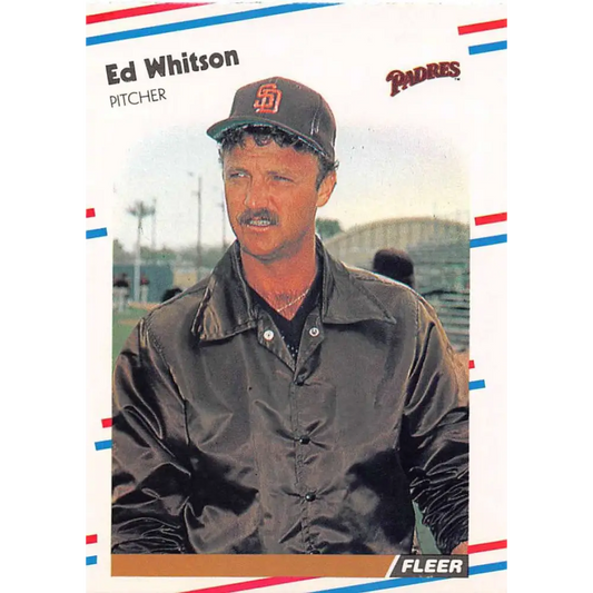 1988 Fleer #599 Ed Whitson EX Excellent San Diego Padres Baseball Card  Image 1