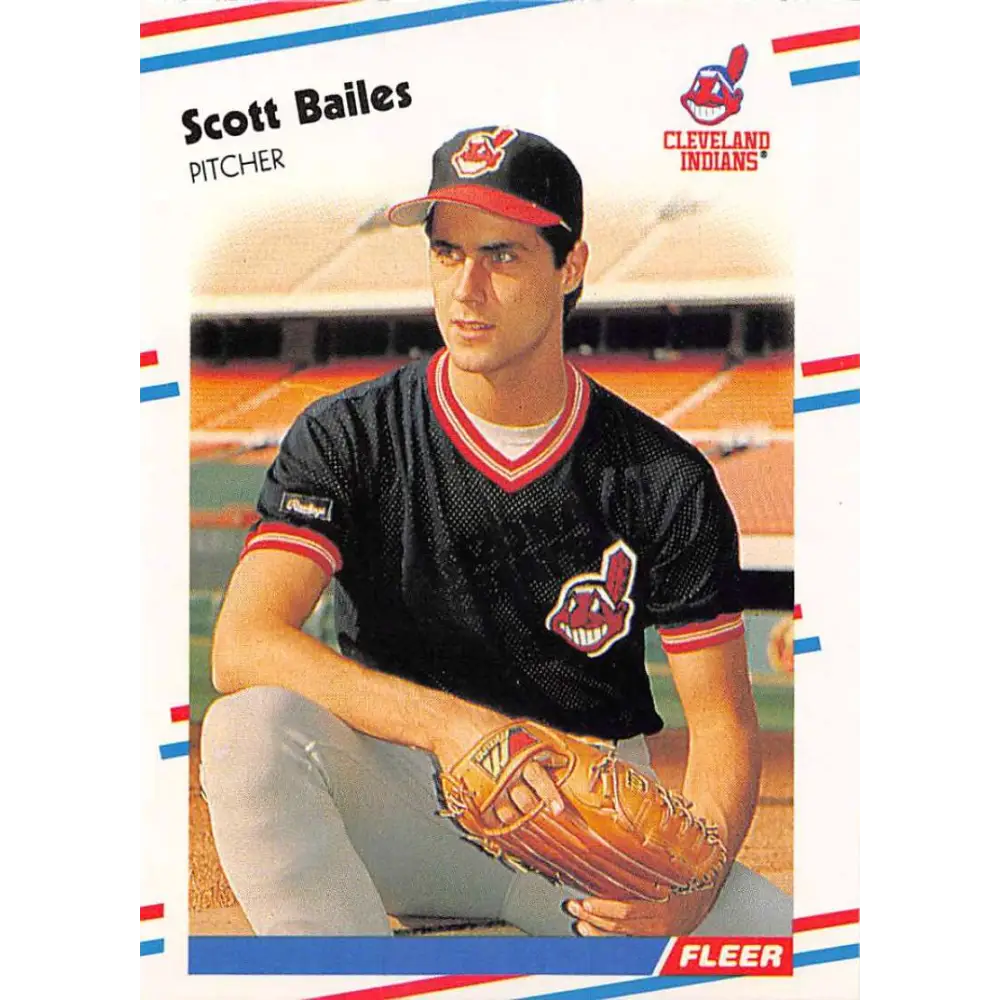 1988 Fleer #600 Scott Bailes EX Excellent Cleveland Indians Baseball Card  Image 1