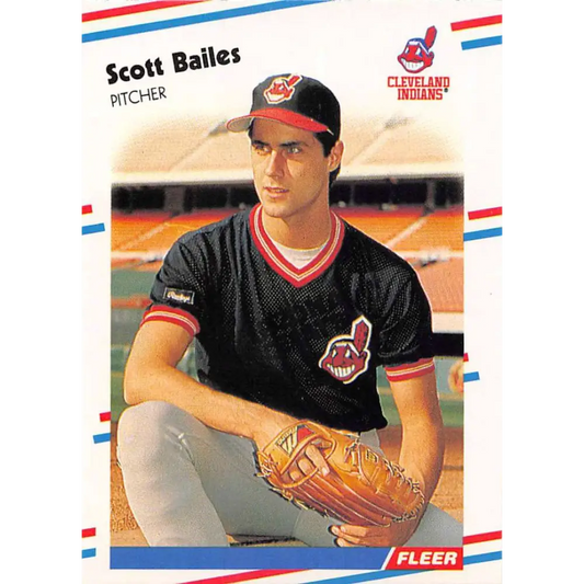 1988 Fleer #600 Scott Bailes EX Excellent Cleveland Indians Baseball Card  Image 1