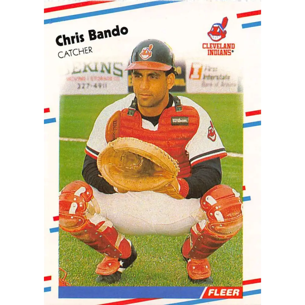 1988 Fleer #601 Chris Bando EX Excellent Cleveland Indians Baseball Card  Image 1
