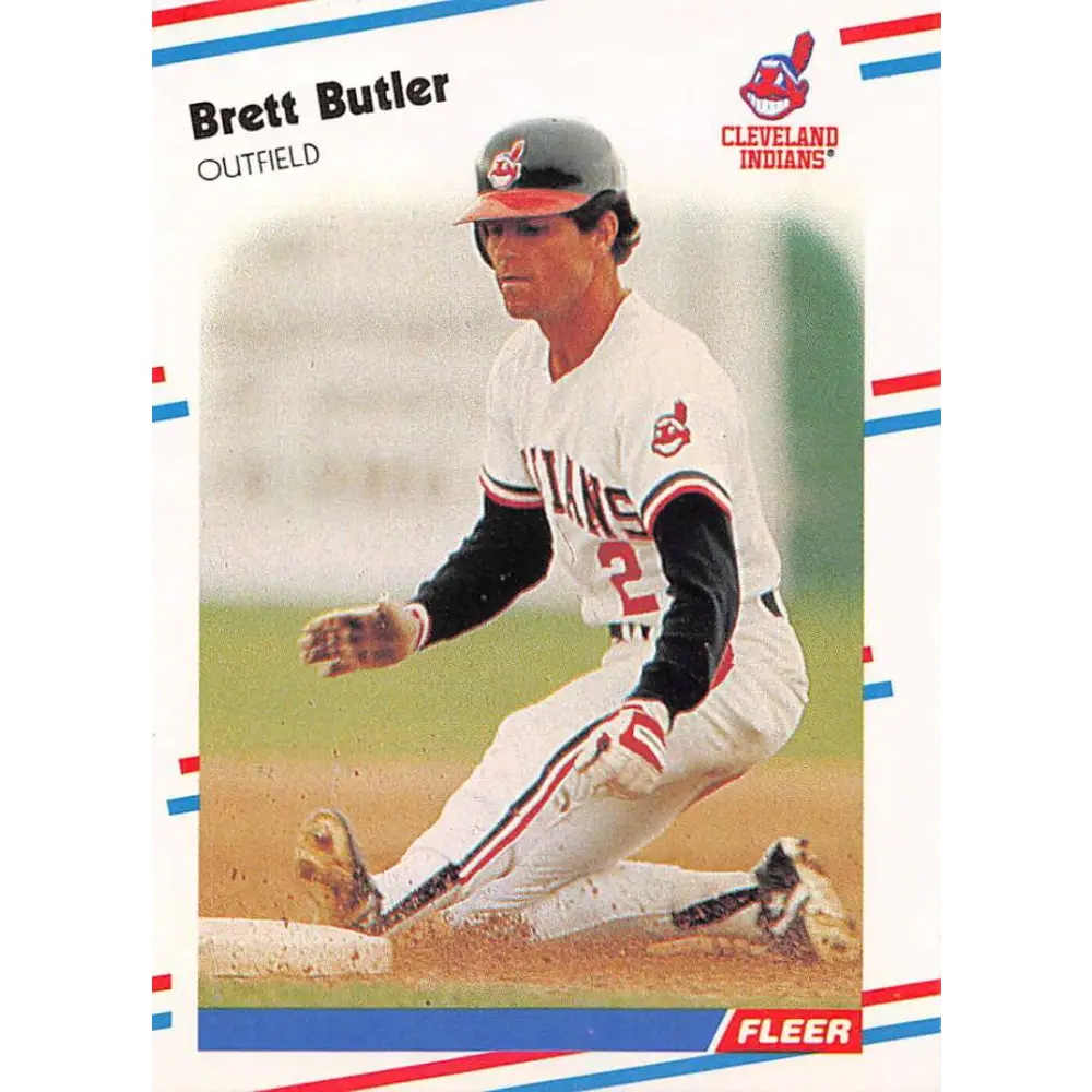 1988 Fleer #603 Brett Butler EX Excellent Cleveland Indians Baseball Card  Image 1