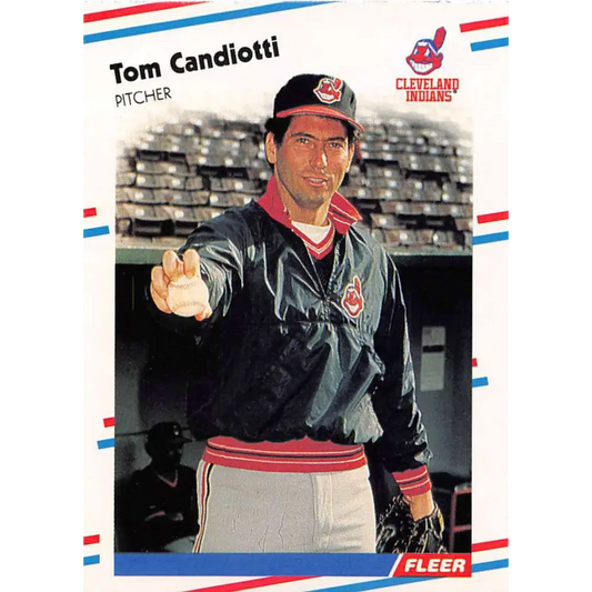 1988 Fleer #604 Tom Candiotti EX Excellent Cleveland Indians Baseball Card  Image 1