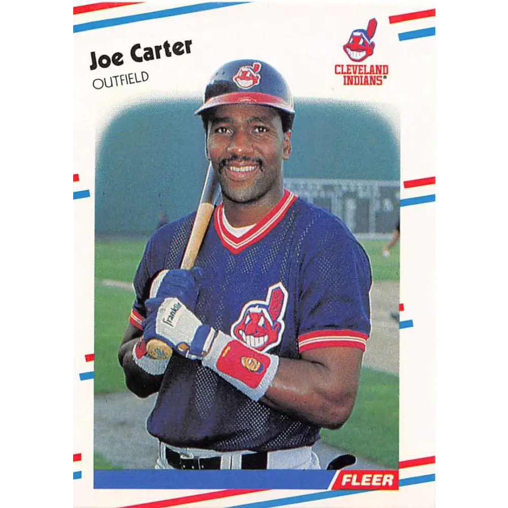 1988 Fleer #605 Joe Carter EX Excellent Cleveland Indians Baseball Card  Image 1
