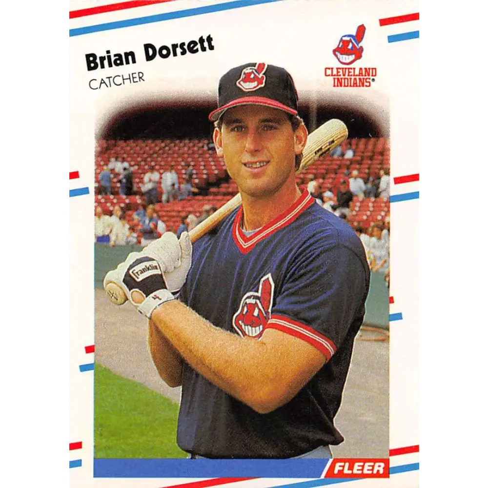 1988 Fleer #607 Brian Dorsett EX Excellent RC Rookie Cleveland Indians Baseball Card  Image 1