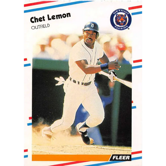 1988 Fleer #61 Chet Lemon EX Excellent Detroit Tigers Baseball Card  Image 1