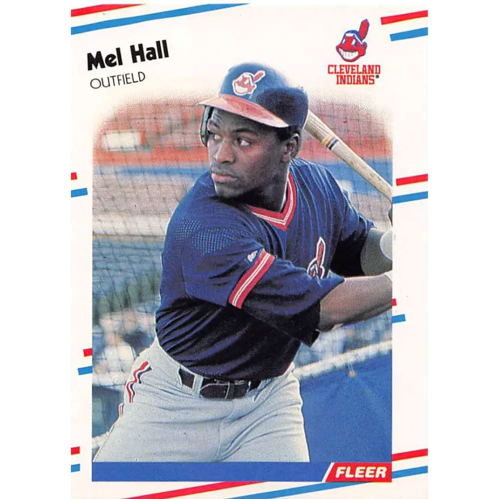 1988 Fleer #610 Mel Hall EX Excellent Cleveland Indians Baseball Card  Image 1