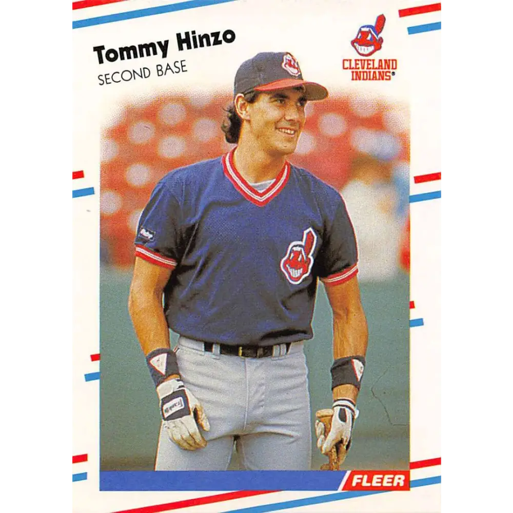 1988 Fleer #611 Tommy Hinzo EX Excellent RC Rookie Cleveland Indians Baseball Card  Image 1