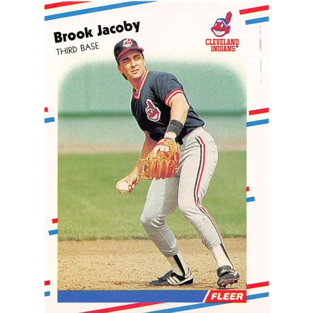 1988 Fleer #612 Brook Jacoby EX Excellent Cleveland Indians Baseball Card  Image 1