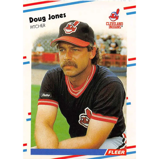 1988 Fleer #613 Doug Jones EX Excellent RC Rookie Cleveland Indians Baseball Card  Image 1