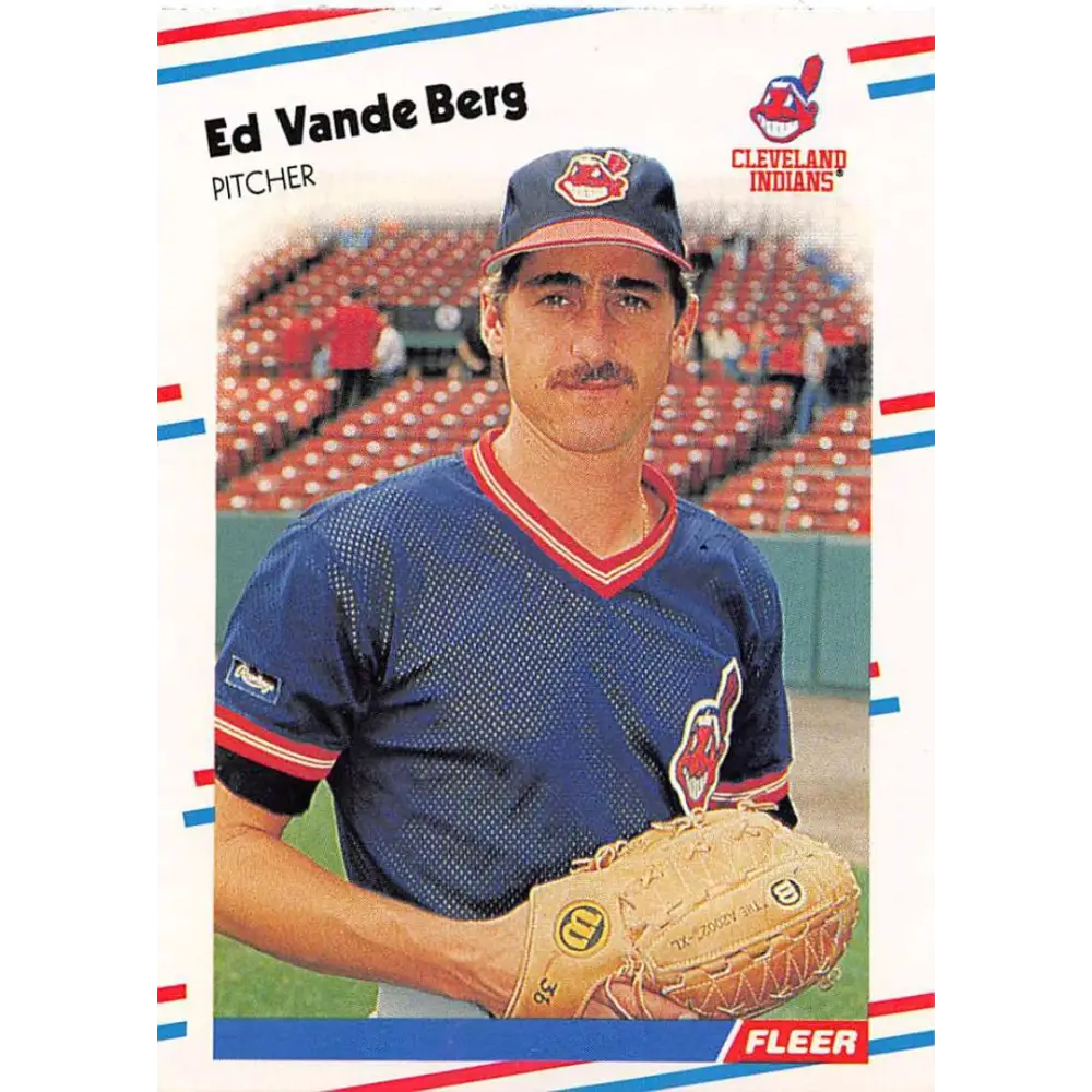 1988 Fleer #619 Ed Vande Berg EX Excellent Cleveland Indians Baseball Card  Image 1