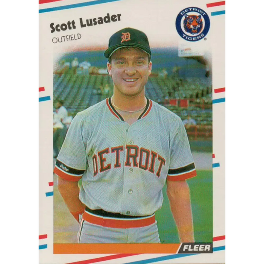 1988 Fleer #62 Scott Lusader EX Excellent RC Rookie Detroit Tigers Baseball Card  Image 1