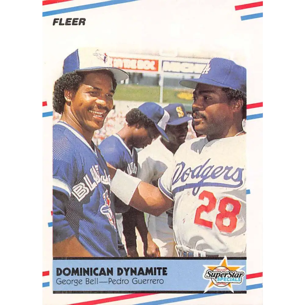 1988 Fleer #623 George Bell/Pedro Guerrero EX Excellent Toronto Blue Jays/Los Angeles Dodgers Baseball Card  Image 1