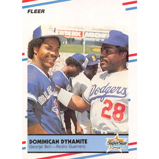 1988 Fleer #623 George Bell/Pedro Guerrero EX Excellent Toronto Blue Jays/Los Angeles Dodgers Baseball Card  Image 1