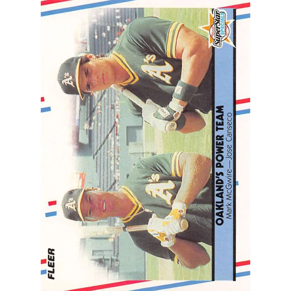 1988 Fleer #624 Mark McGwire/Jose Canseco EX Excellent Oakland Athletics Baseball Card  Image 1
