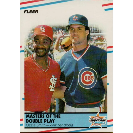 1988 Fleer #628 Ozzie Smith/Ryne Sandberg EX Excellent St. Louis Cardinals/Chicago Cubs Baseball Card  Image 1