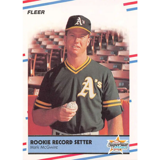 1988 Fleer #629 Mark McGwire EX Excellent Oakland Athletics Baseball Card  Image 1