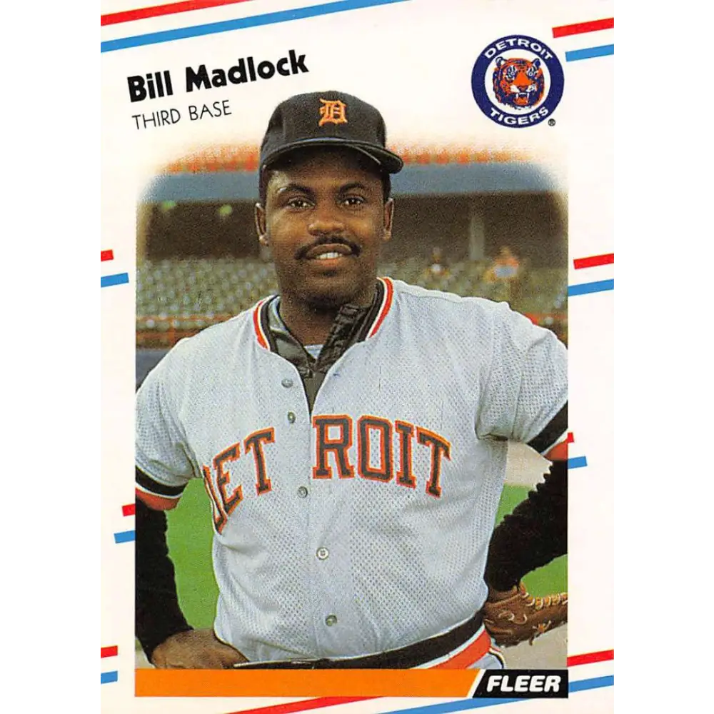 1988 Fleer #63 Bill Madlock EX Excellent Detroit Tigers Baseball Card  Image 1