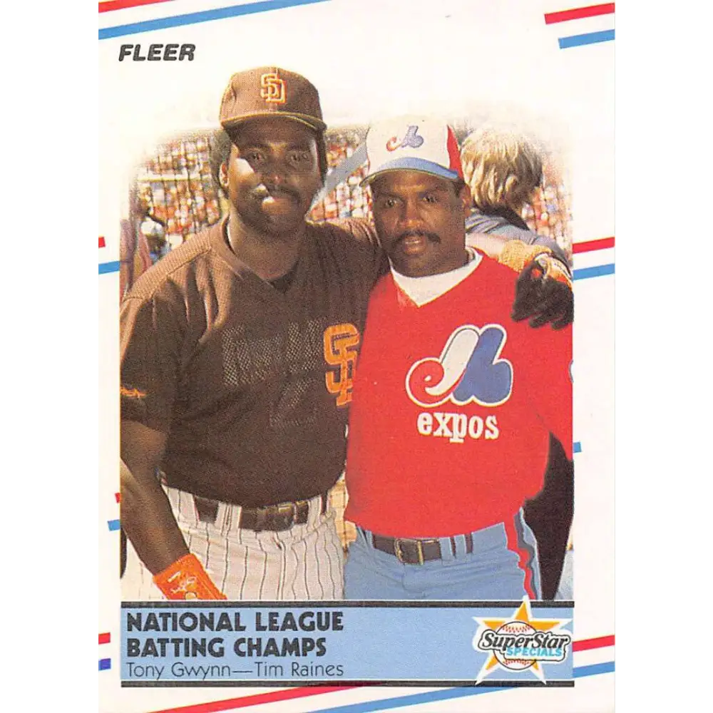 1988 Fleer #631 Tony Gwynn/Tim Raines EX Excellent San Diego Padres/Montreal Expos Baseball Card  Image 1
