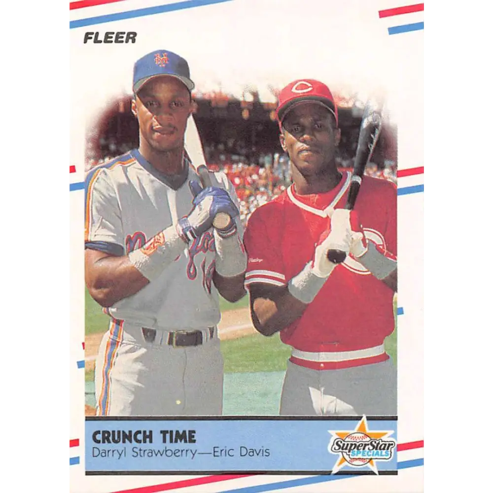 1988 Fleer #637 Strawberry/Eric Davis EX Excellent New York Mets/Cincinnati Reds Baseball Card  Image 1