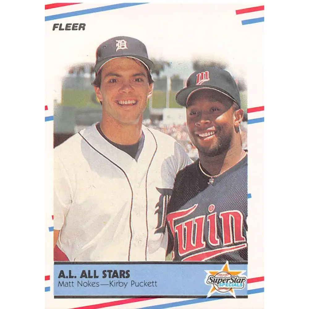 1988 Fleer #638 Matt Nokes/Kirby Puckett EX Excellent Detroit Tigers/Minnesota Twins Baseball Card  Image 1