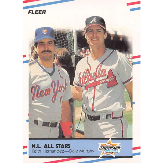 1988 Fleer #639 Keith Hernandez/Dale Murphy EX Excellent New York Mets/Atlanta Braves Baseball Card  Image 1
