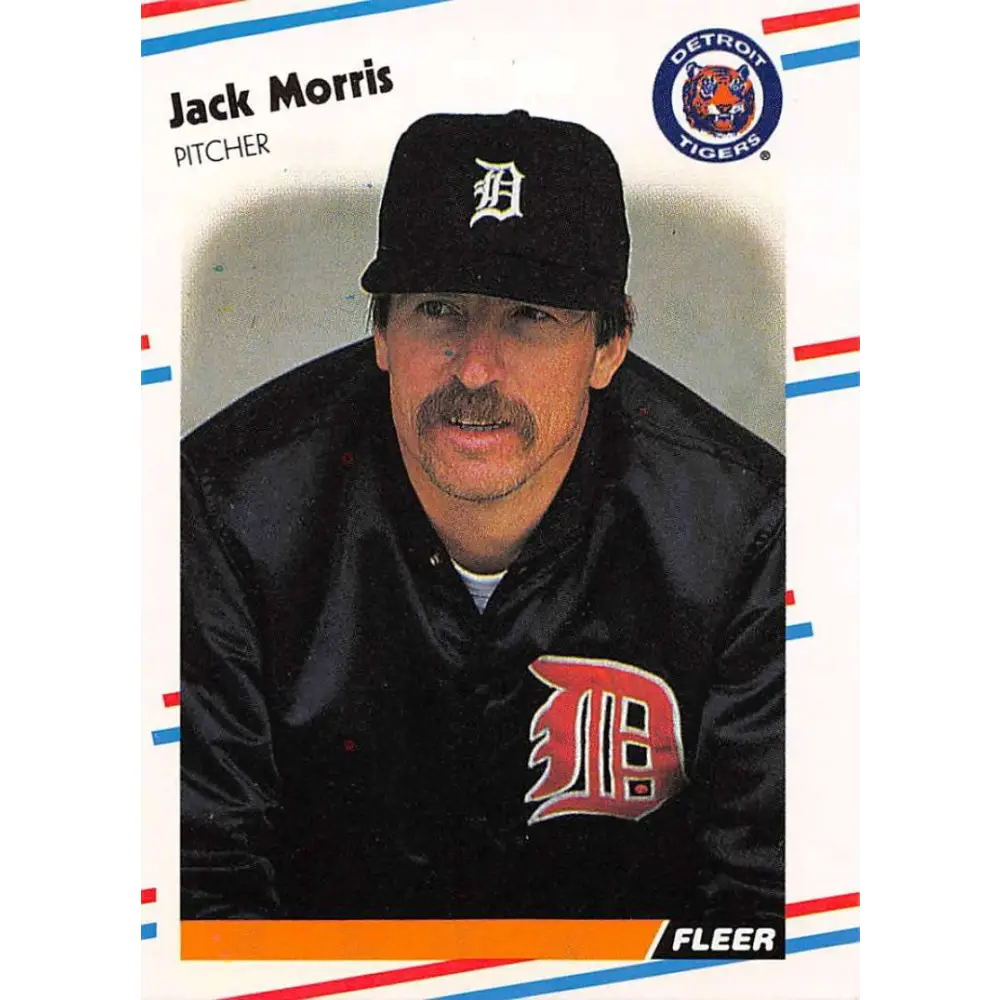 1988 Fleer #64 Jack Morris EX Excellent Detroit Tigers Baseball Card  Image 1