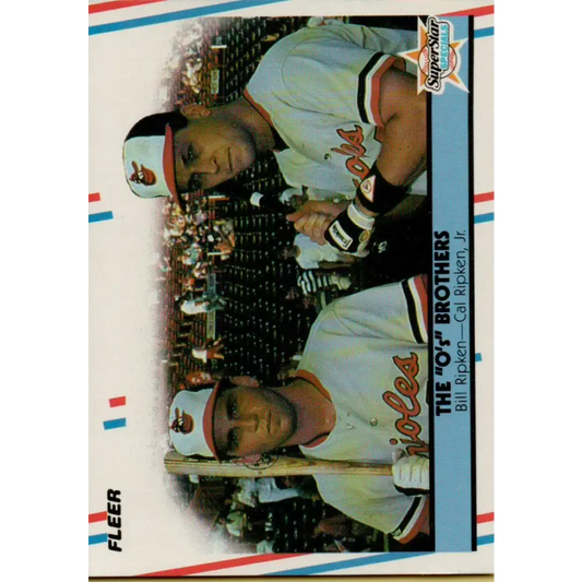 1988 Fleer #640 Billy Ripken/Cal Ripken Jr. EX Excellent Baltimore Orioles Baseball Card  Image 1