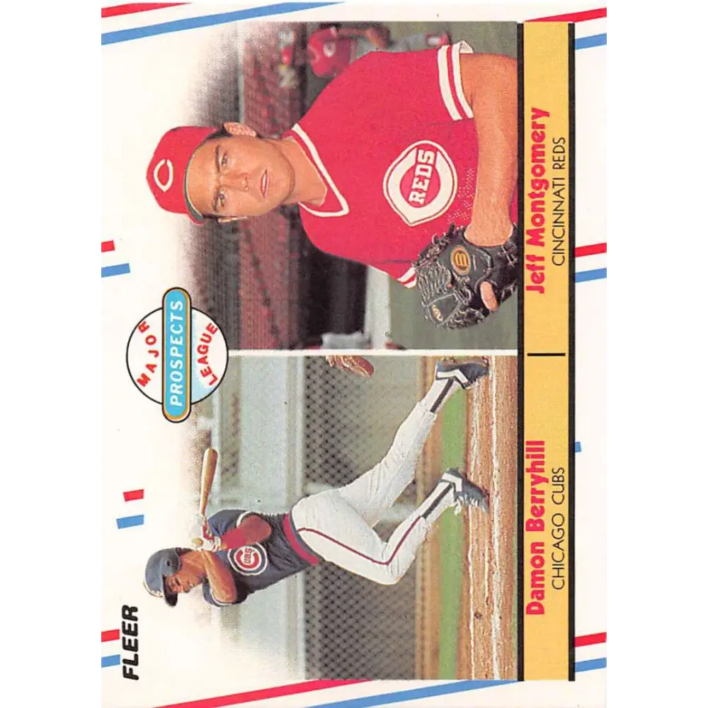 1988 Fleer #642 Damon Berryhill/Jeff Montgomery EX Excellent RC Rookie Chicago Cubs/Cincinnati Reds Baseball Card  Image 1
