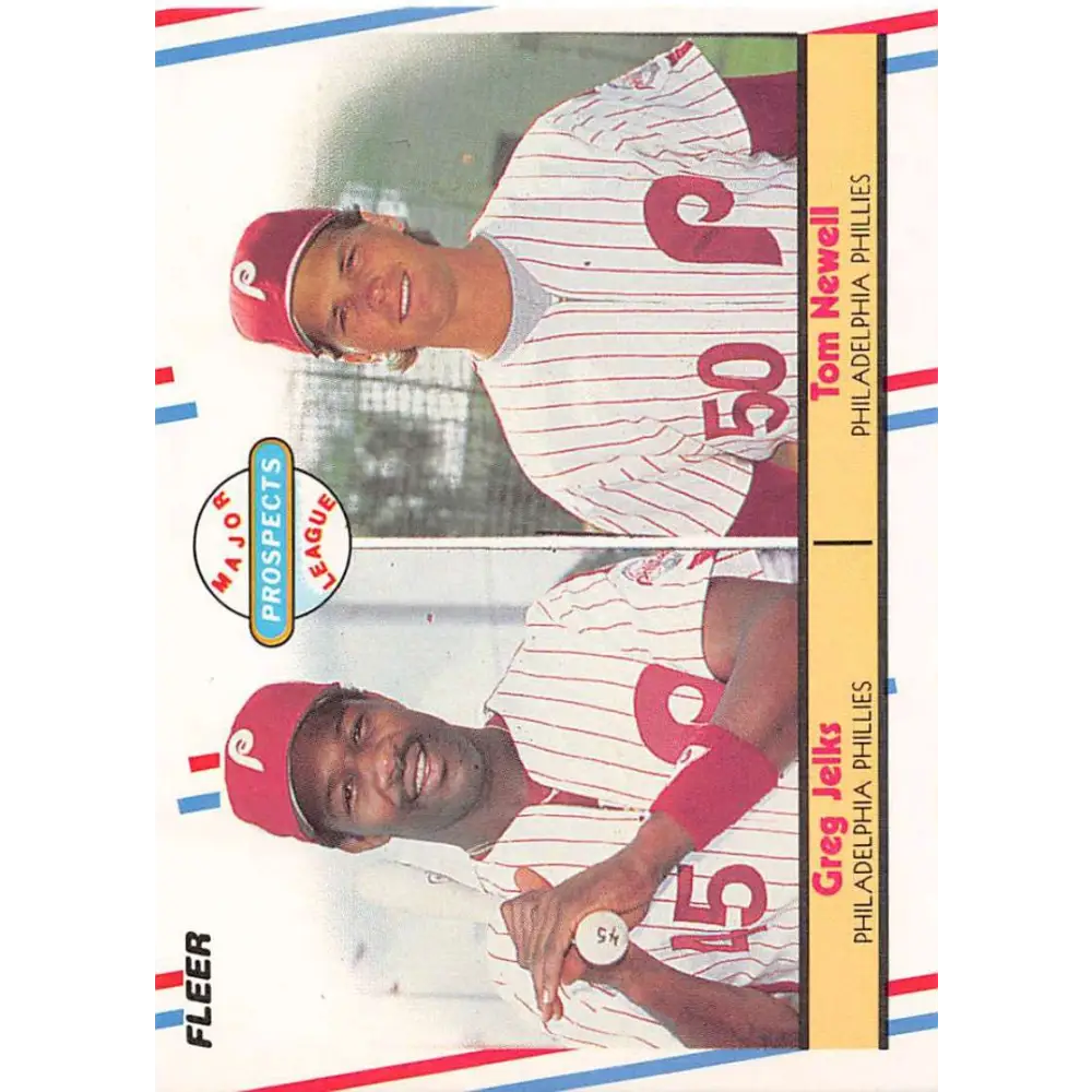 1988 Fleer #648 Greg Jelks/Tom Newell EX Excellent RC Rookie Philadelphia Phillies Baseball Card  Image 1