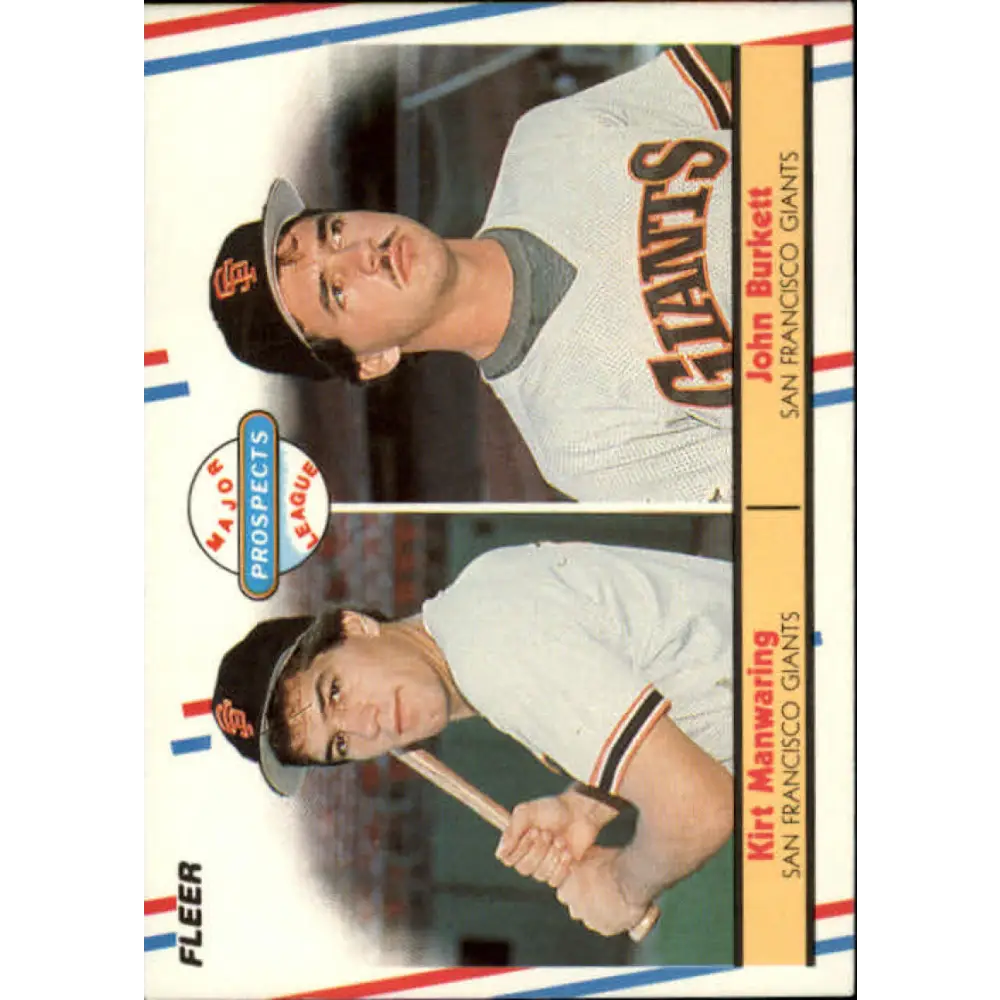 1988 Fleer #651 Kirt Manwaring/John Burkett EX Excellent RC Rookie San Francisco Giants Baseball Card  Image 1