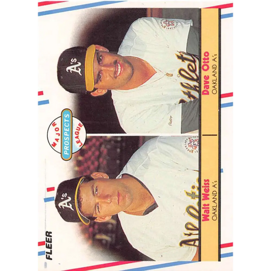 1988 Fleer #652 Walt Weiss/Dave Otto EX Excellent RC Rookie Oakland Athletics Baseball Card  Image 1