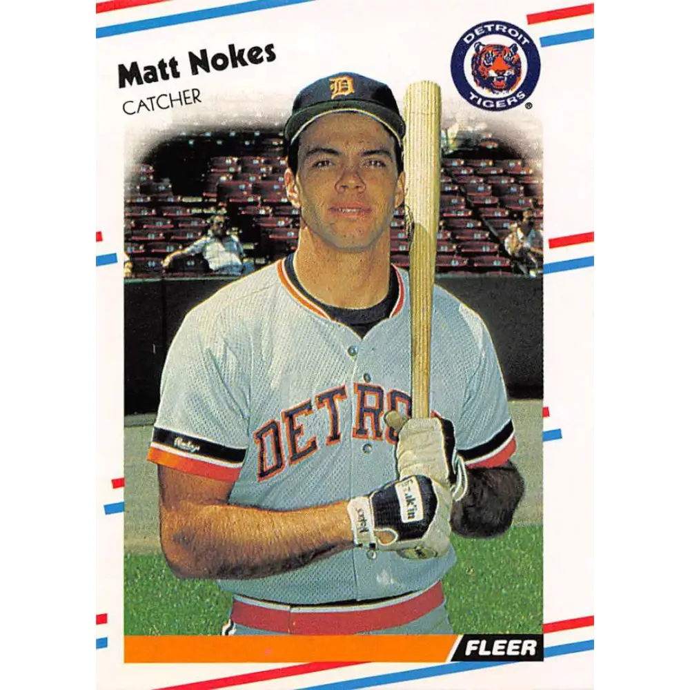 1988 Fleer #66 Matt Nokes EX Excellent RC Rookie Detroit Tigers Baseball Card  Image 1
