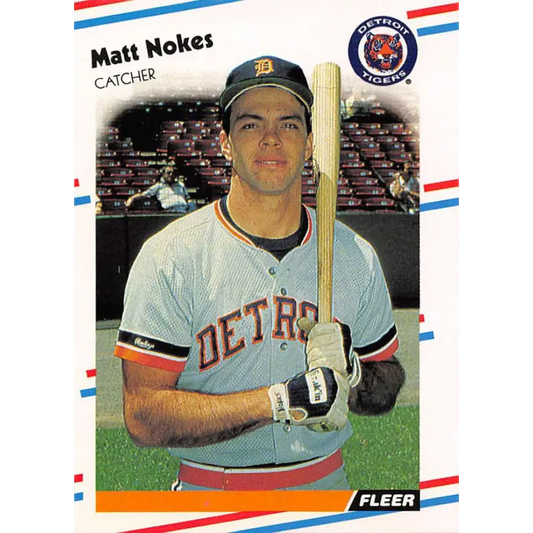 1988 Fleer #66 Matt Nokes EX Excellent RC Rookie Detroit Tigers Baseball Card  Image 1