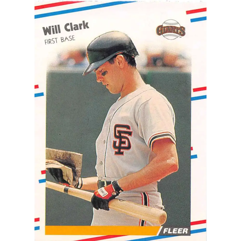 1988 Fleer #78 Will Clark EX Excellent San Francisco Giants Baseball Card  Image 1