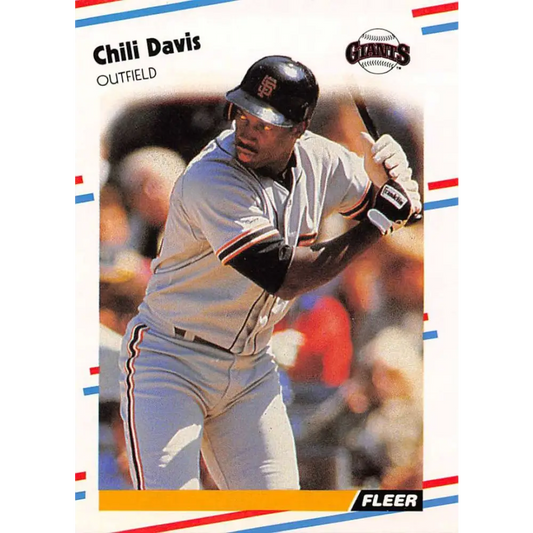 1988 Fleer #79 Chili Davis EX Excellent San Francisco Giants Baseball Card  Image 1