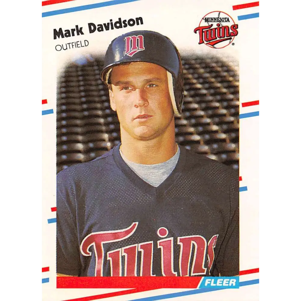 1988 Fleer #8 Mark Davidson EX Excellent RC Rookie Minnesota Twins Baseball Card  Image 1