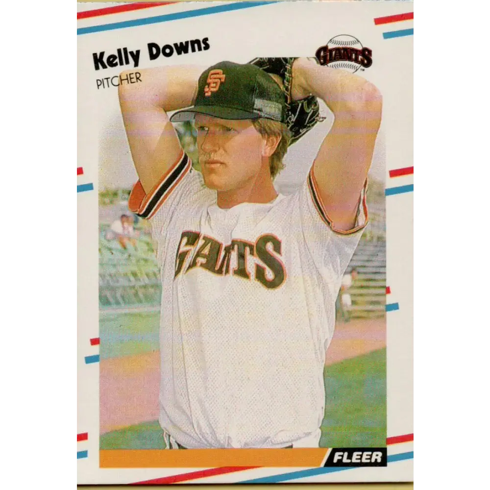 1988 Fleer #80 Kelly Downs EX Excellent San Francisco Giants Baseball Card  Image 1