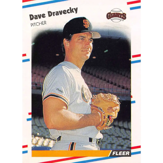 1988 Fleer #81 Dave Dravecky EX Excellent San Francisco Giants Baseball Card  Image 1