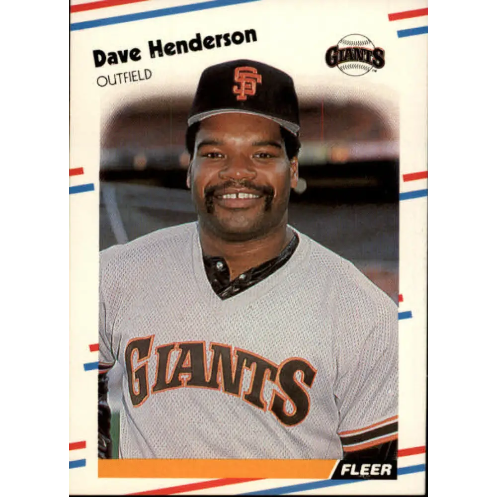 1988 Fleer #84 Dave Henderson EX Excellent San Francisco Giants Baseball Card  Image 1
