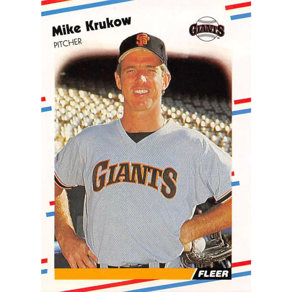 1988 Fleer #85 Mike Krukow EX Excellent San Francisco Giants Baseball Card  Image 1