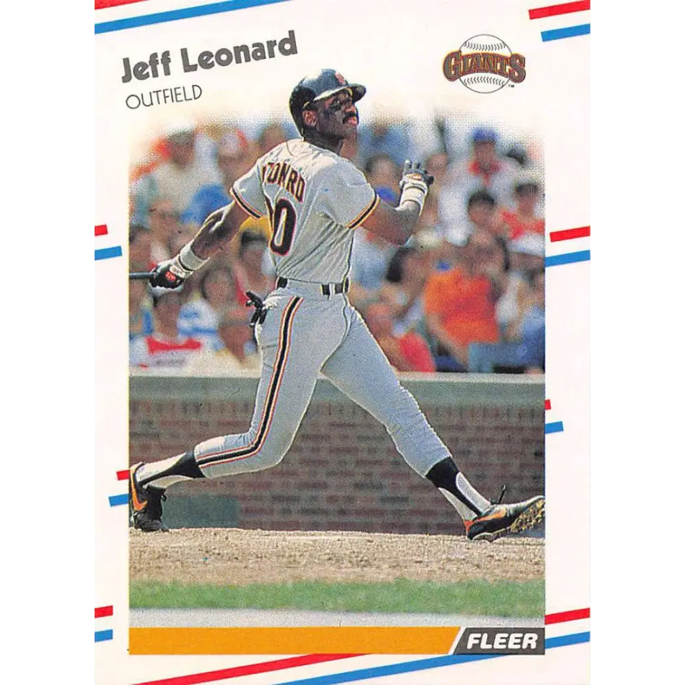 1988 Fleer #88 Jeffrey Leonard EX Excellent San Francisco Giants Baseball Card  Image 1